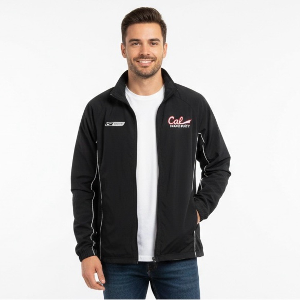 Nike Bauer Men's Black and White Performance Warm up Jacket size Medium
